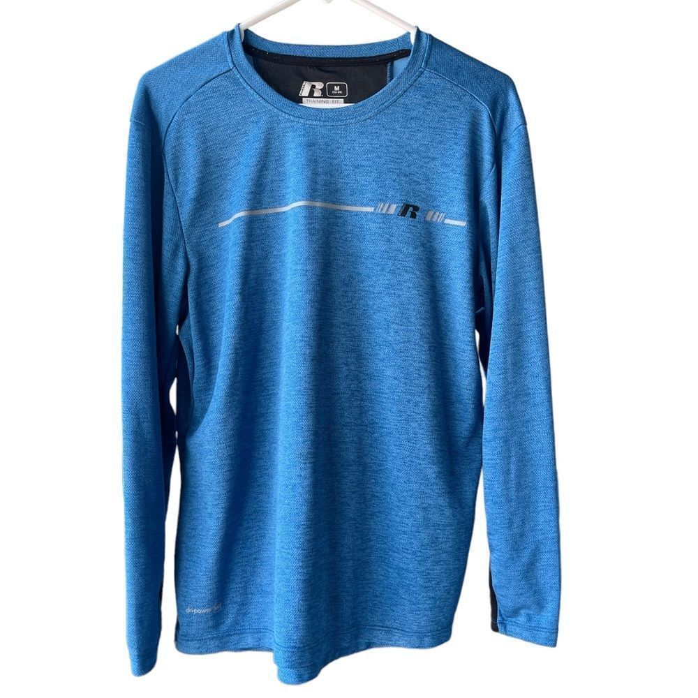 RUSSELL, training fit , long sleeve , medium , dri power 360 blue gray